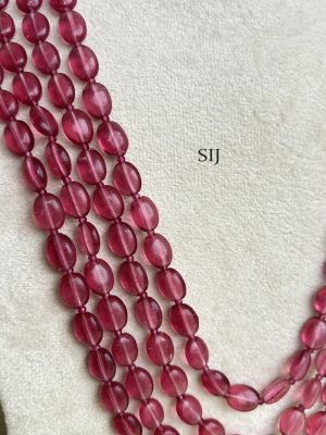 Traditonal Four Layer Ruby Beaded Necklace