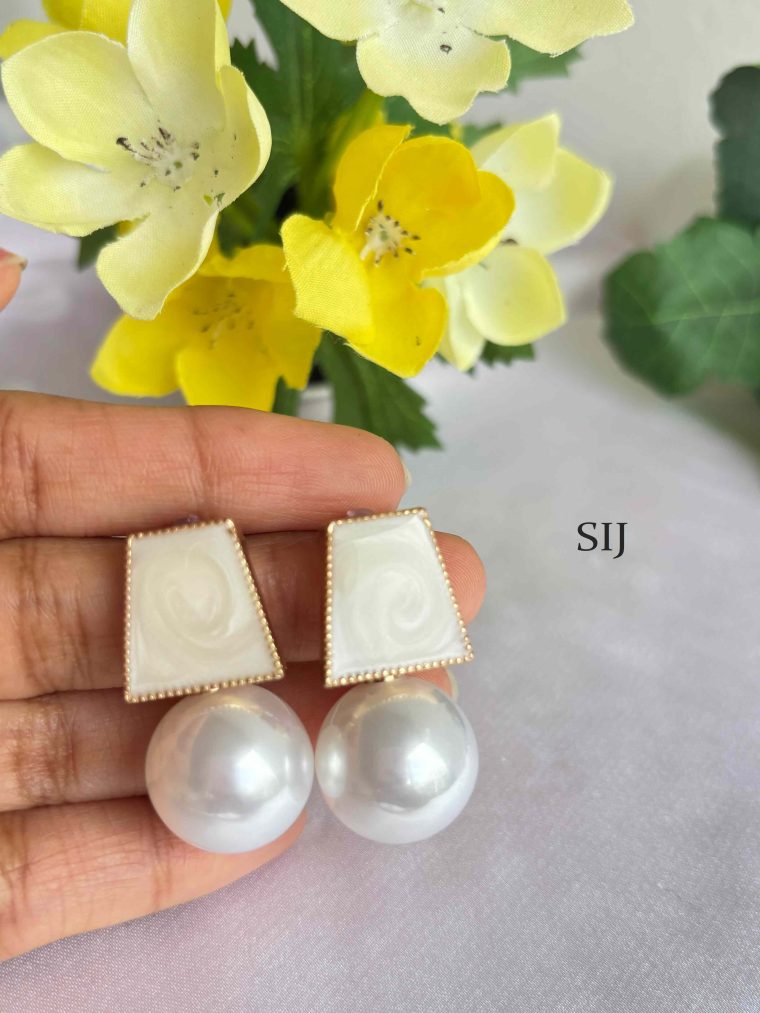 Artificial Pearl Drop Earrings