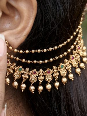 Antique Lakshmi Matt Ear Chain