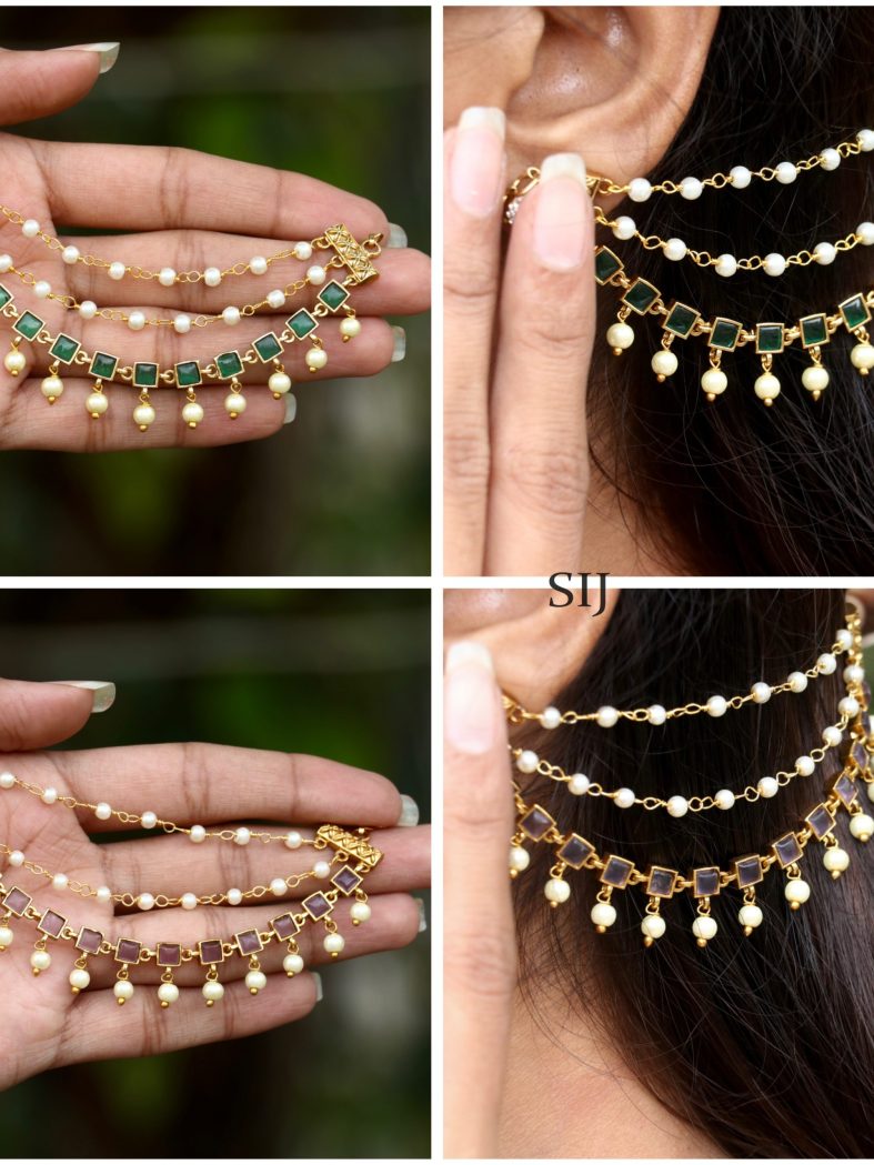 Imitation Kundan Stones Ear Chain