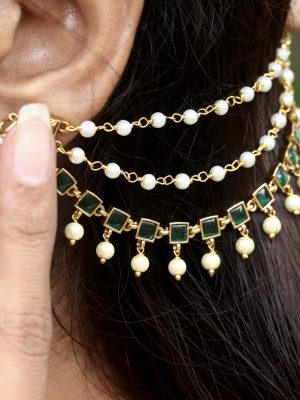 Imitation Kundan Stones Ear Chain