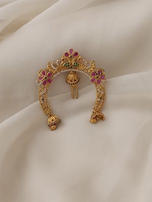 Imitaiton Flower With Peacock Chand Style Jadabilla