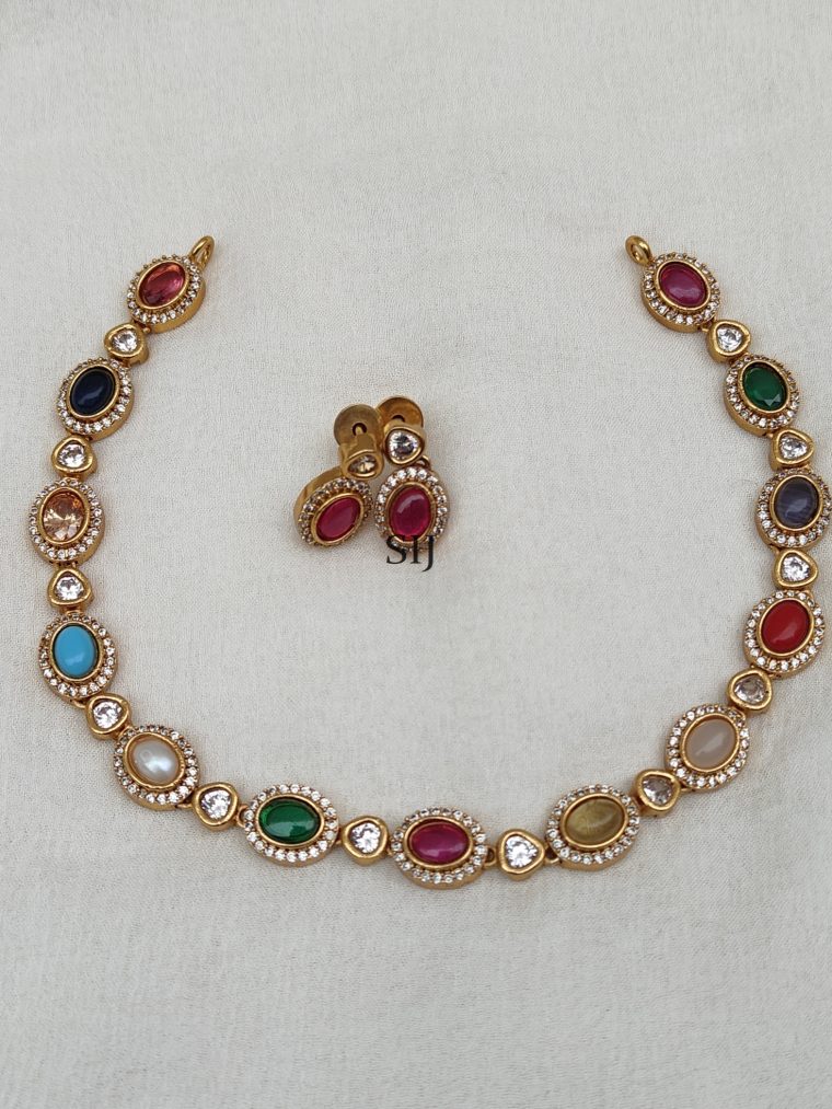 Imitation Navratna Necklace