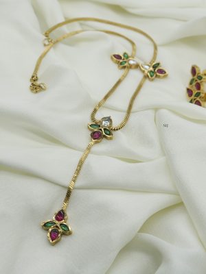 Imitation Chain Necklace with Ear Studs