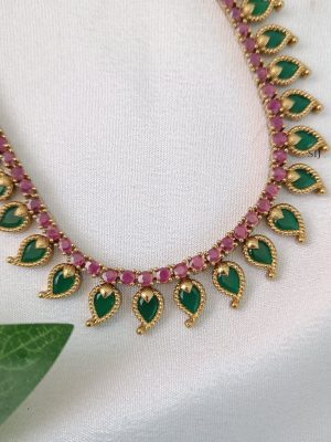 Traditional Kerala Palakka Design Long Necklace