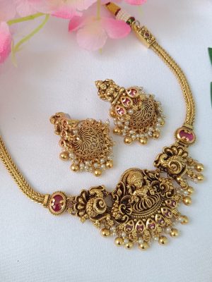 Traditional Gayathri Devi and Dual Peacock Necklace