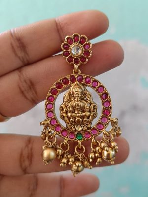 Traditional Peacock Necklace with Lakshmi Devi Pendant
