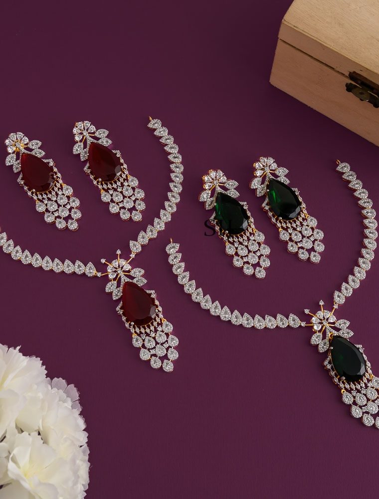 Traditional Cubic Zirconia Stones Necklace