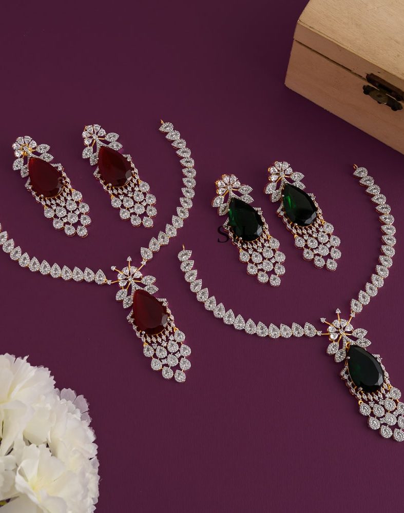 Traditional Cubic Zirconia Stones Necklace