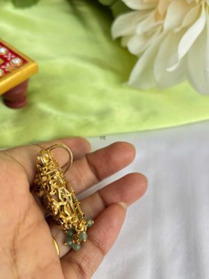 Antique Finish Beaded Drop Krishna Pendant