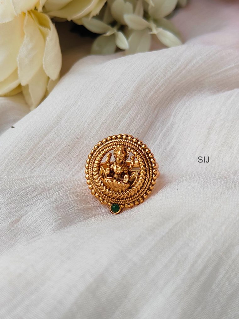 Antique Lakshmi Mottif Adjustable Finger Ring