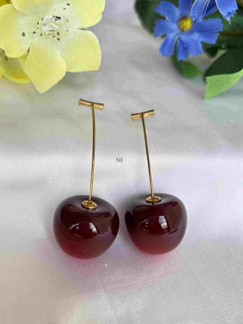 Artificial Cherry Design Earrings