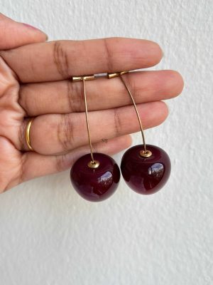 Artificial Cherry Design Earrings