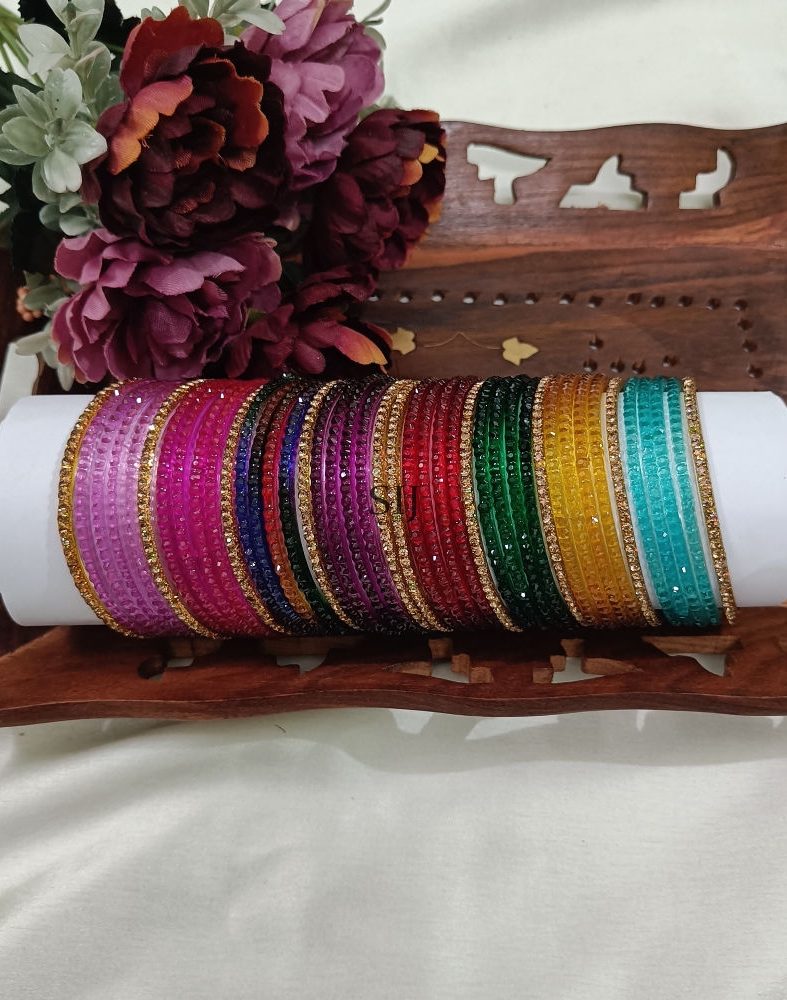 Artificial Glass Bangles Set(Set of 4 Bangles)