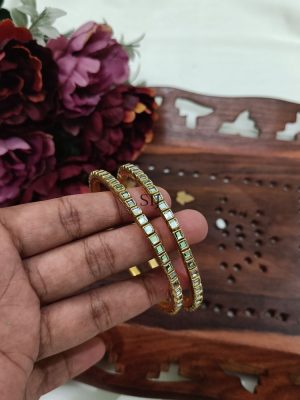 Artificial Kundan Bangles Set Of 2