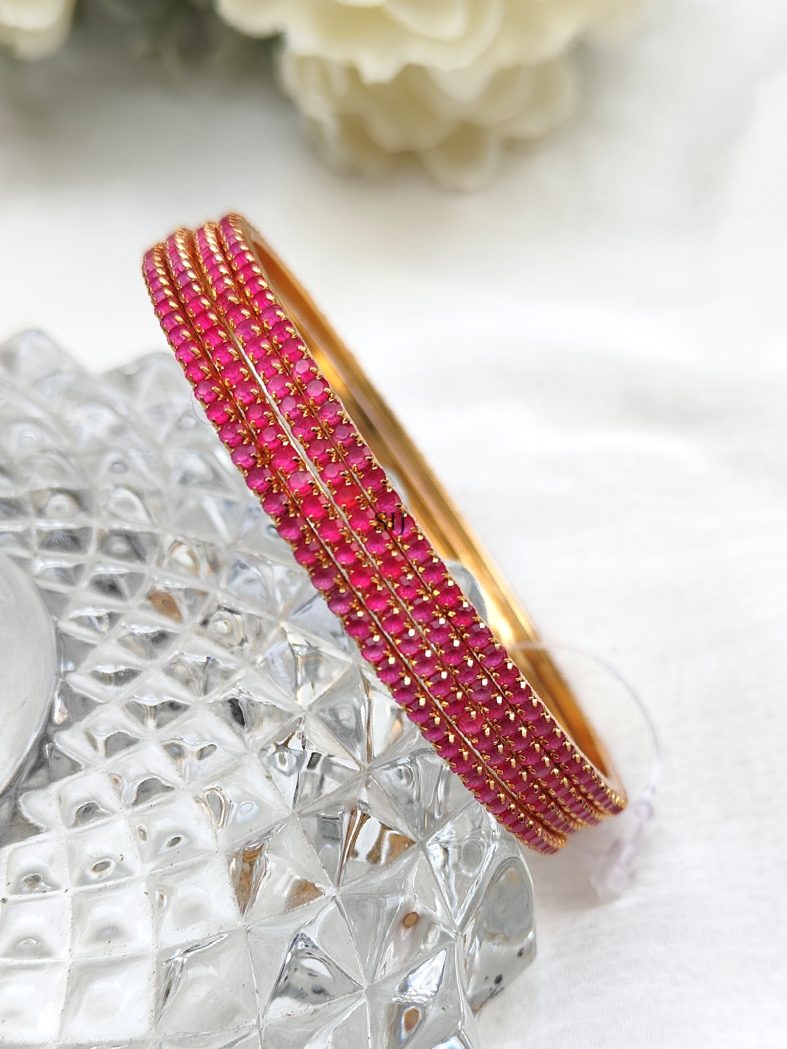 Artificial Red Color Stones Bangles