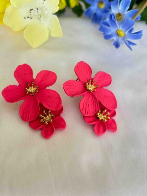 Colorful Two Layered Flower Earrings