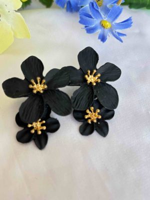 Colorful Two Layered Flower Earrings