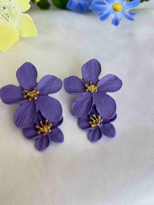 Colorful Two Layered Flower Earrings