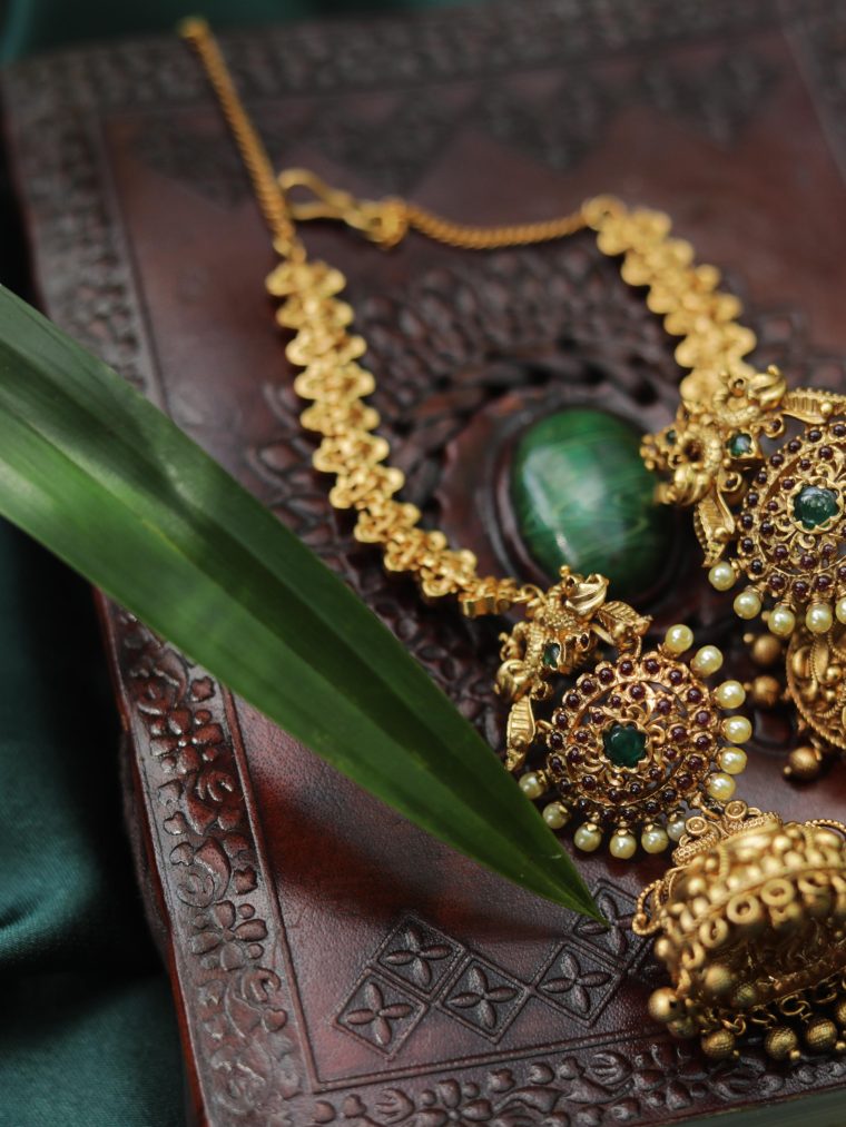 Dual Peacock Jhumkas with Mattals