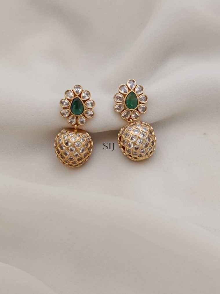 Emerald White& Green Stones Earrings