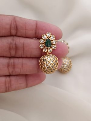 Emerald White& Green Stones Earrings