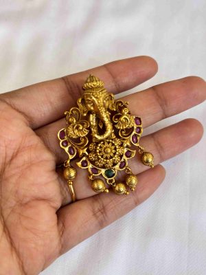 Ganesh Antique Finish Pendant Set