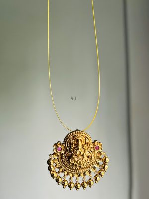 Gold Finish Goddess Lakshmi Invisible Necklace set