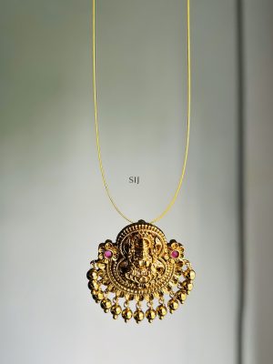 Gold Finish Goddess Lakshmi Invisible Necklace set