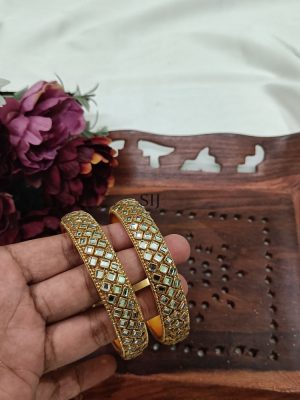 Gold Finish Kada Bangles Set