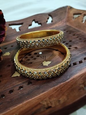 Gold Finish Kada Bangles Set