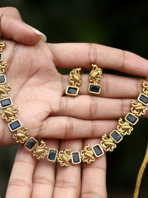 Gold Finish Padmarekha Necklace