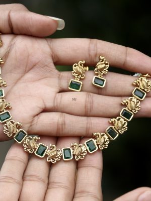 Gold Finish Padmarekha Necklace