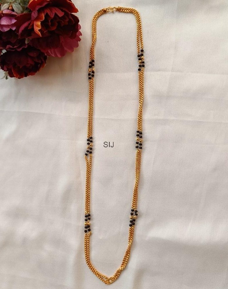 Gold Plated Black Beads Mangalya Chain