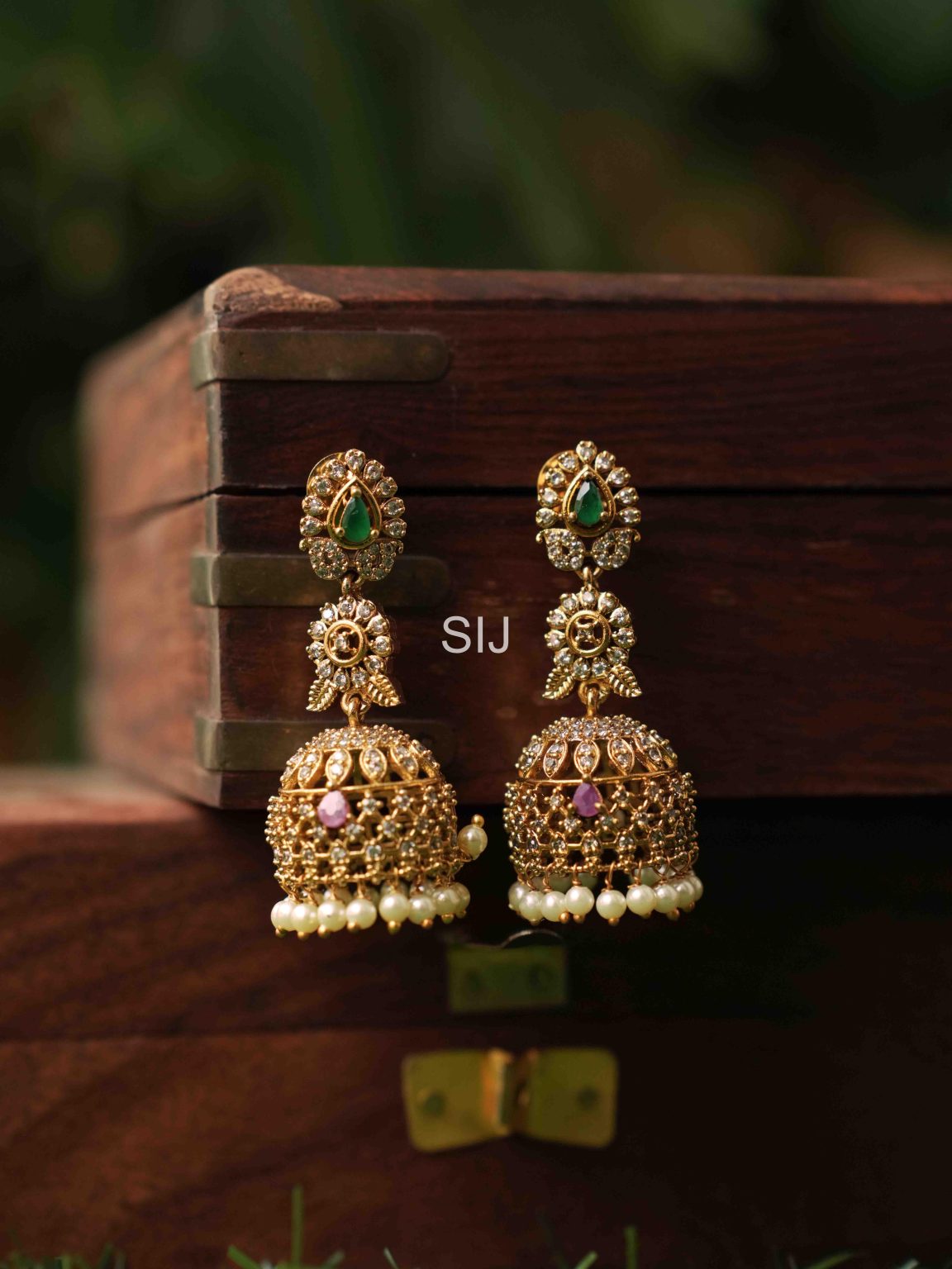 Gold Plated AD Stones Jhumkas