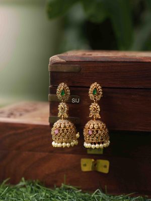 Gold Plated AD Stones Jhumkas