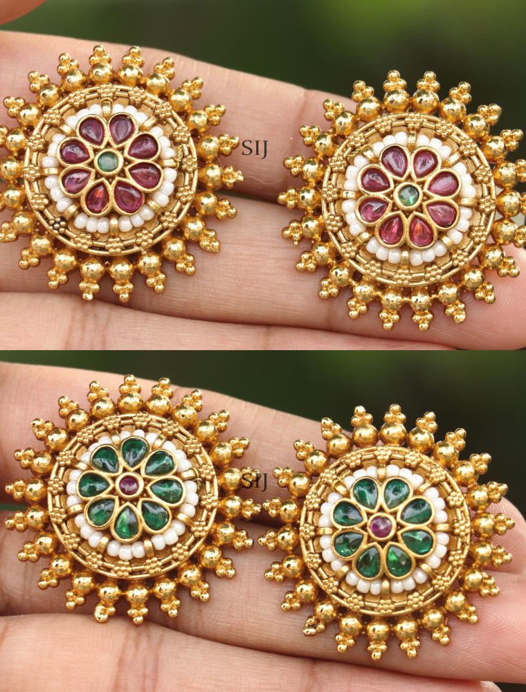 Gold Plated Circle Shape Design Earrings