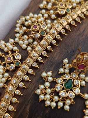 Gold Plated Guttapusalu Long Necklace