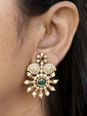 Gold Plated Mughal Majestic Stud Earrings