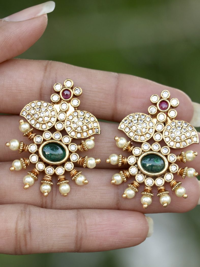 Gold Plated Mughal Majestic Stud Earrings