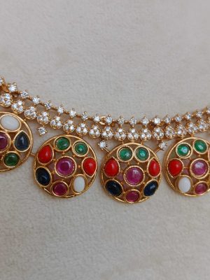 Gold Plated Navaratnam Necklace