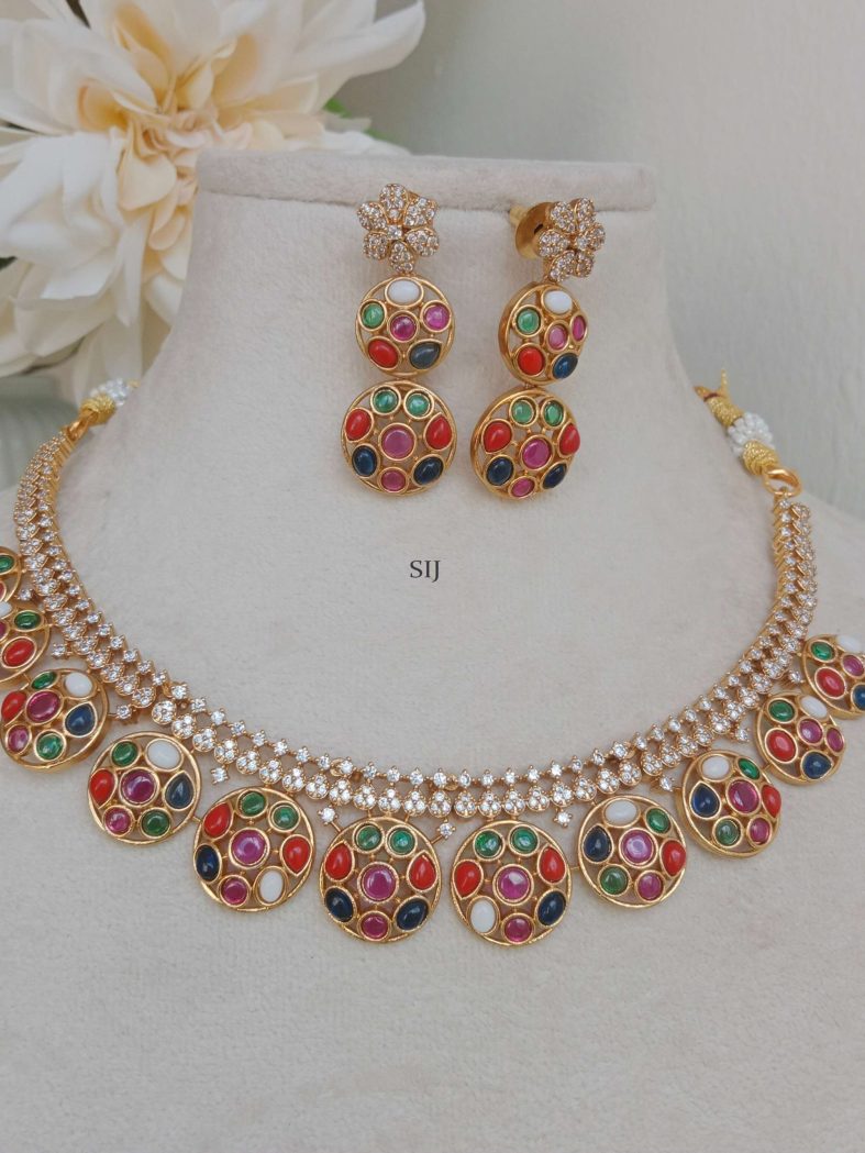 Gold Plated Navaratnam Necklace