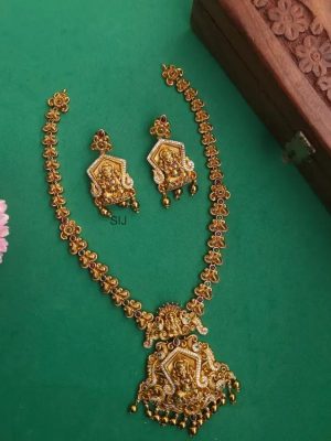 Gold Tone Agalya Nakshi Long Haram