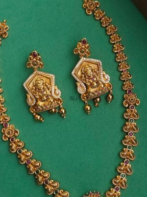 Gold Tone Agalya Nakshi Long Haram