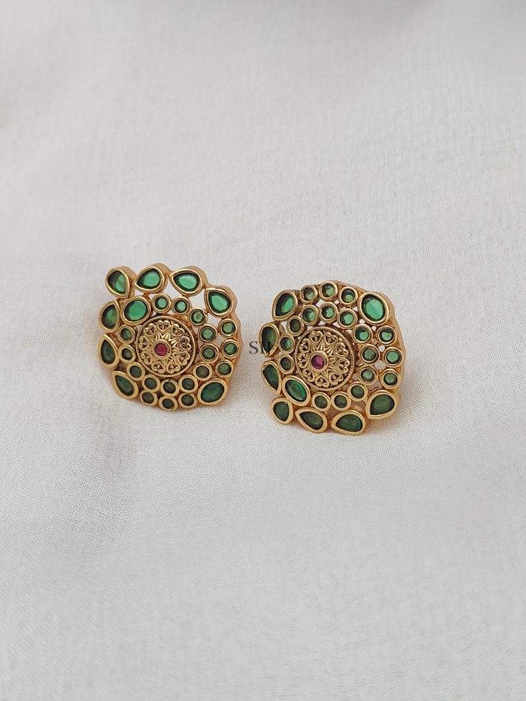 Green& Ruby Kemp Ear Studs