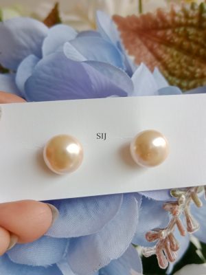 Imitation Cream& Grey Color Pearl Earrings