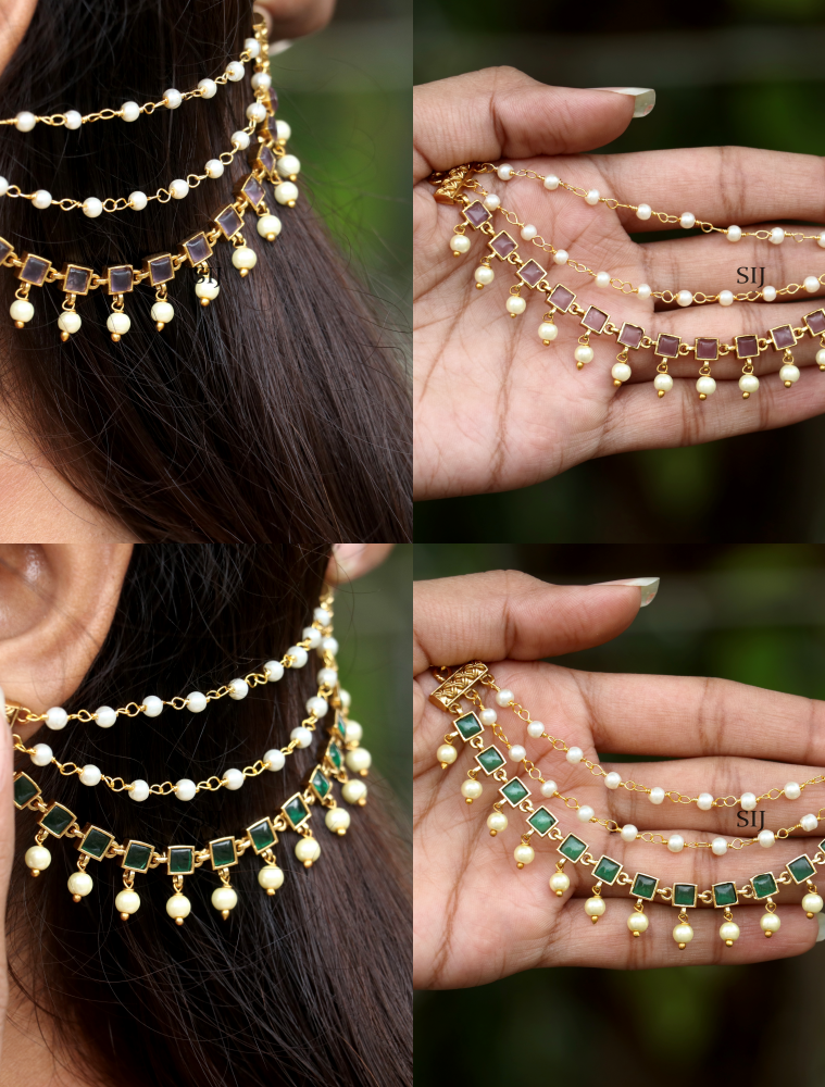 Imitation Kundan Stones Ear Chain