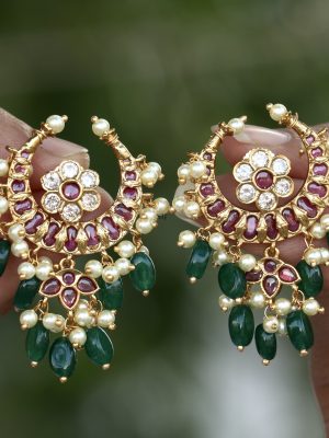 Imitation Mughal Moon Design Earrings