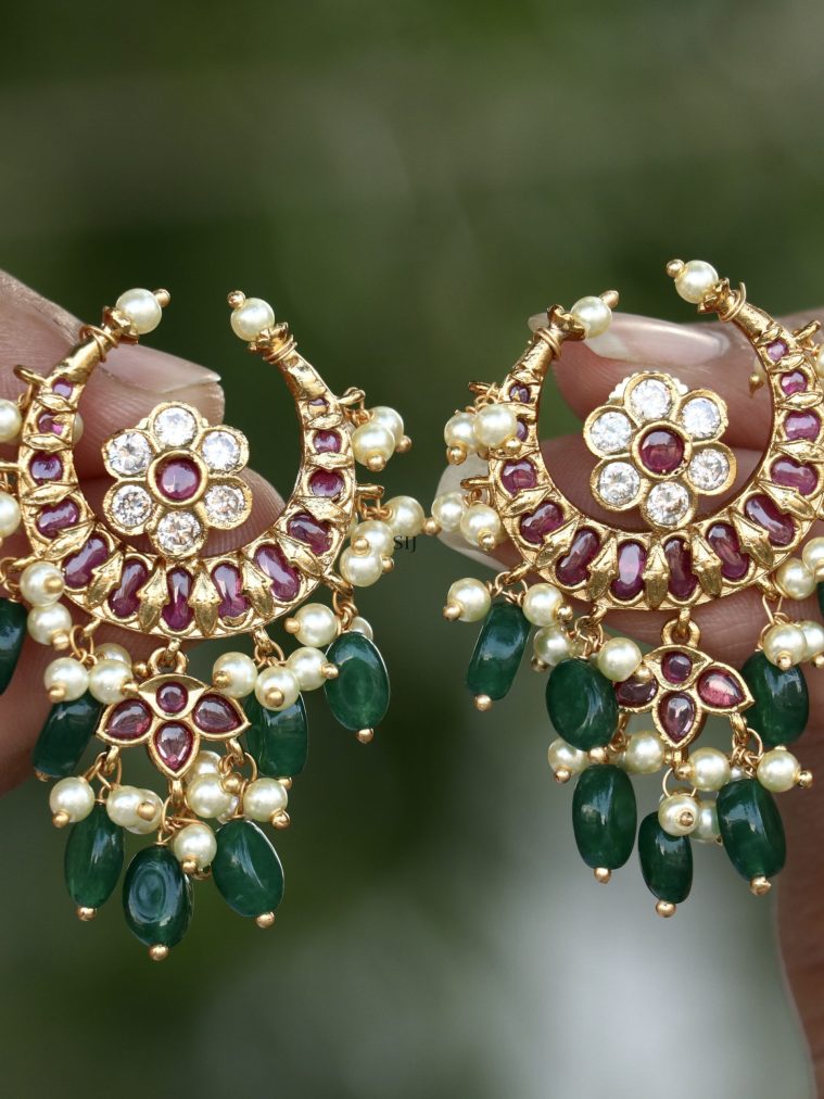 Imitation Mughal Moon Design Earrings