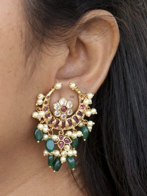 Imitation Mughal Moon Design Earrings